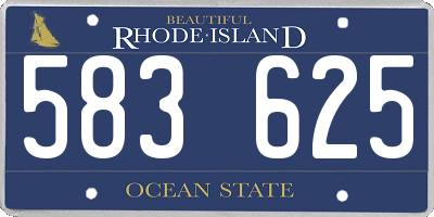 RI license plate 583625
