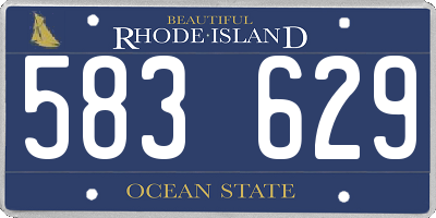 RI license plate 583629