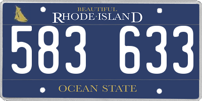 RI license plate 583633