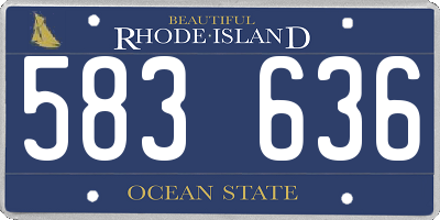RI license plate 583636