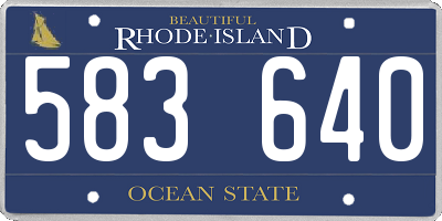 RI license plate 583640