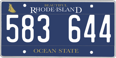 RI license plate 583644