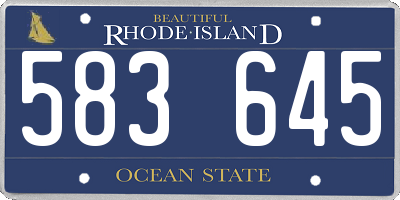 RI license plate 583645
