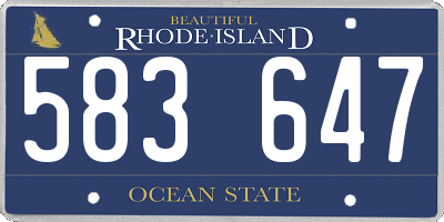 RI license plate 583647