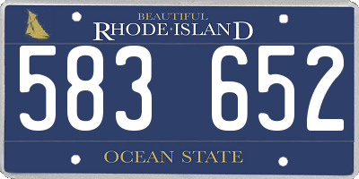 RI license plate 583652