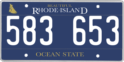 RI license plate 583653