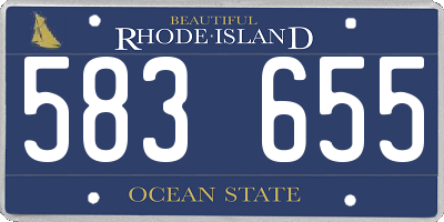 RI license plate 583655