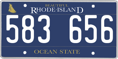 RI license plate 583656