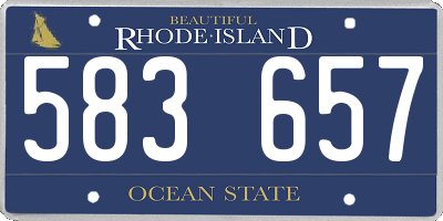 RI license plate 583657