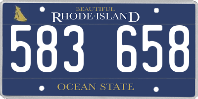 RI license plate 583658