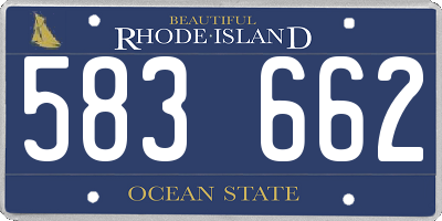RI license plate 583662