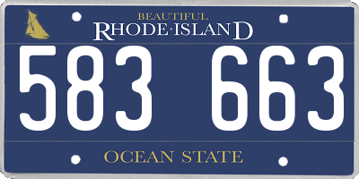 RI license plate 583663