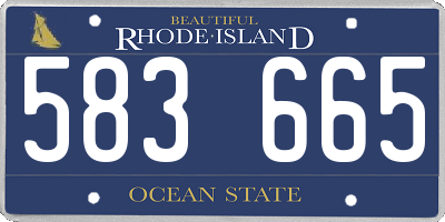 RI license plate 583665