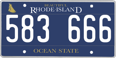 RI license plate 583666