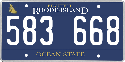 RI license plate 583668