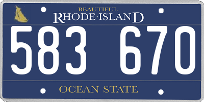 RI license plate 583670