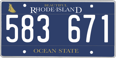 RI license plate 583671
