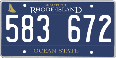 RI license plate 583672