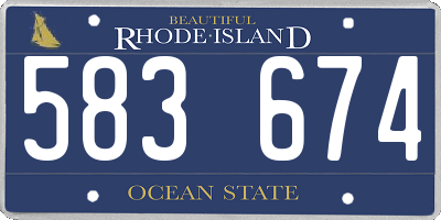 RI license plate 583674