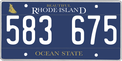 RI license plate 583675