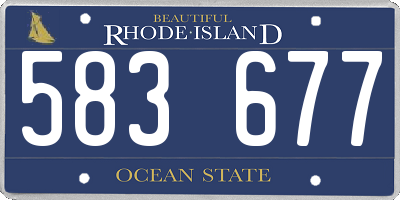 RI license plate 583677