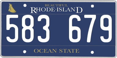 RI license plate 583679