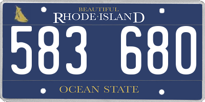RI license plate 583680