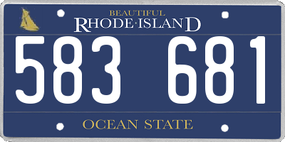 RI license plate 583681