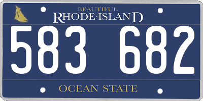 RI license plate 583682