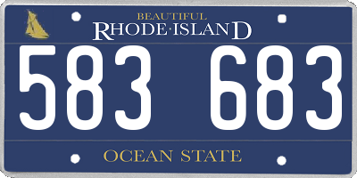 RI license plate 583683