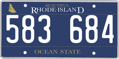 RI license plate 583684