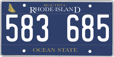 RI license plate 583685