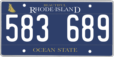 RI license plate 583689