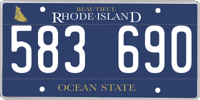 RI license plate 583690