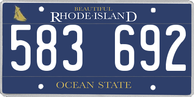 RI license plate 583692