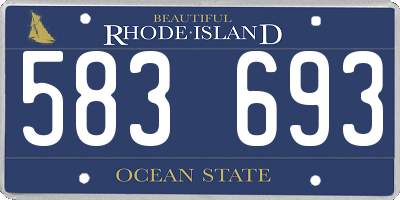 RI license plate 583693