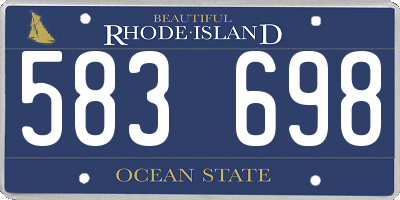 RI license plate 583698