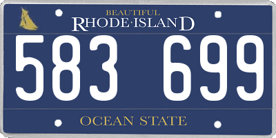 RI license plate 583699