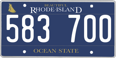 RI license plate 583700