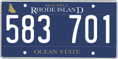 RI license plate 583701