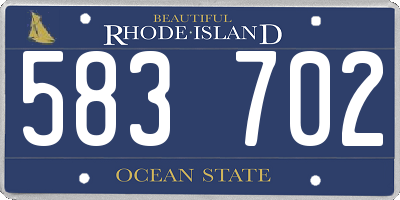 RI license plate 583702