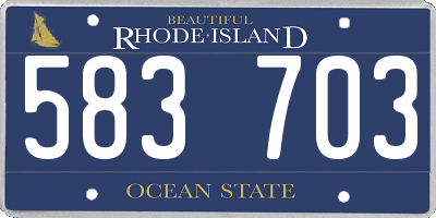 RI license plate 583703