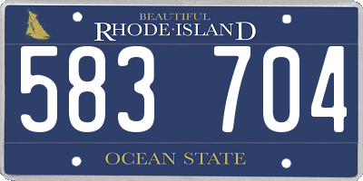 RI license plate 583704