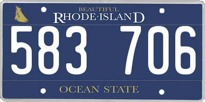 RI license plate 583706
