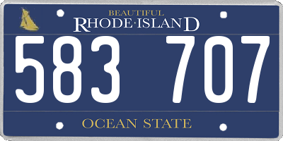 RI license plate 583707