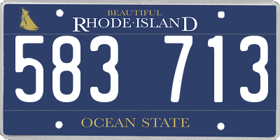 RI license plate 583713