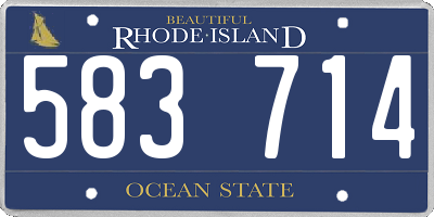 RI license plate 583714