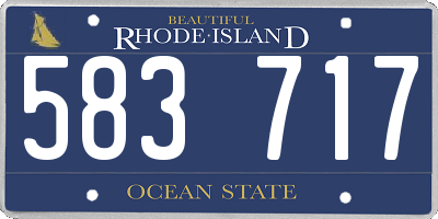 RI license plate 583717