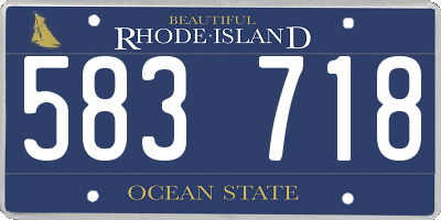 RI license plate 583718