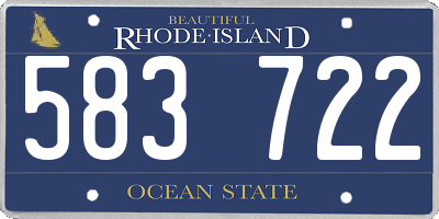 RI license plate 583722
